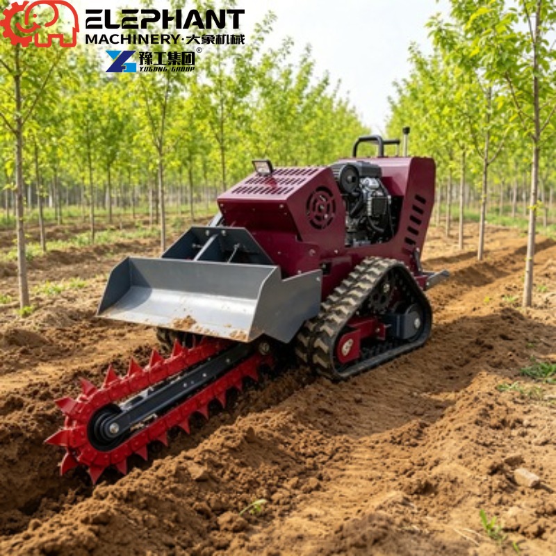 Trencher Machine Small - Tracked Ditcher, Mini Skid Steer Trencher