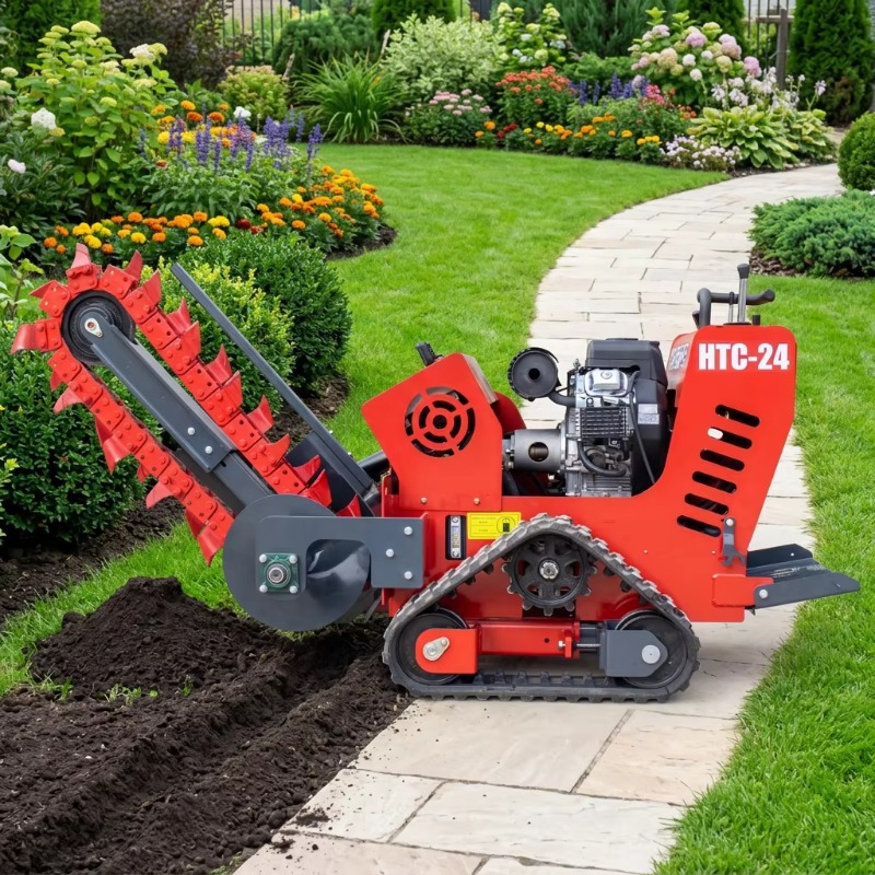Trencher Machine Small - 750mm Depth Stand-on Chain Trencher For