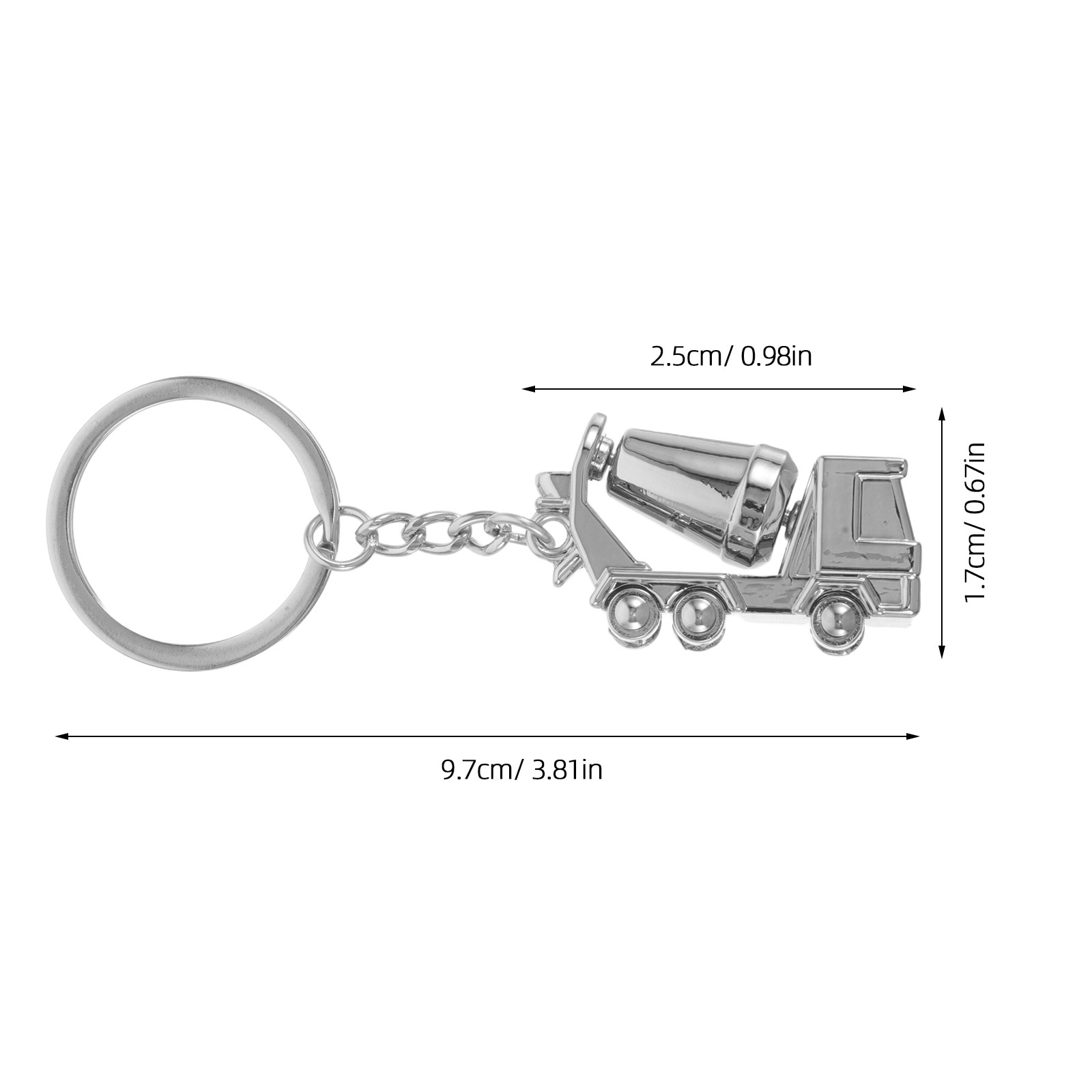 Alloy Keychain 3D Mixer Truck  - Heavy Equipment Key Ring ulasan dan harga