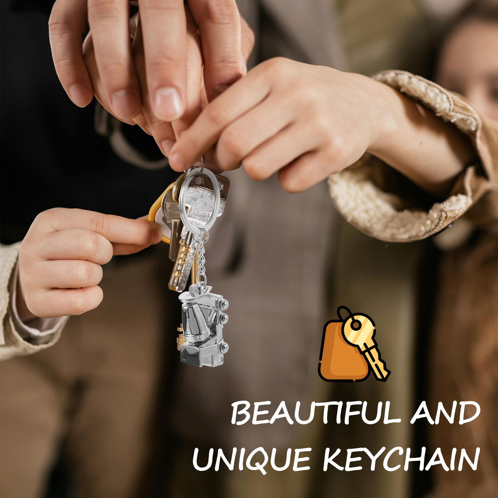 Alloy Keychain 3D Mixer Truck  - Heavy Equipment Key Ring ulasan dan harga