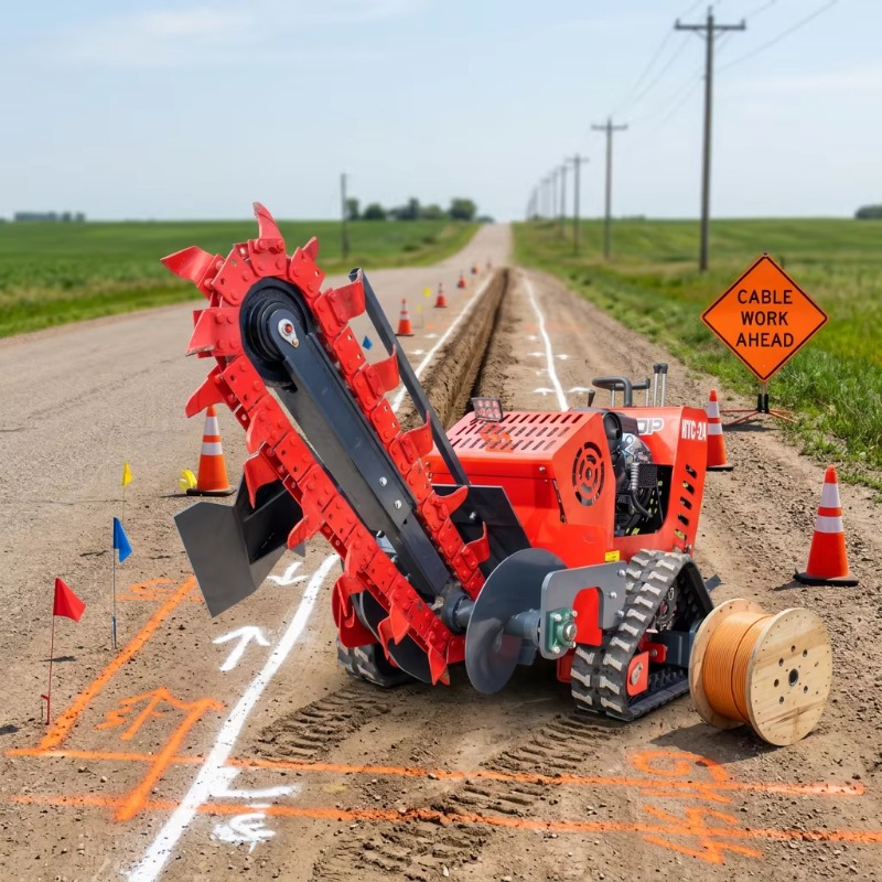 750mm Depth Stand-on Chain Tre - Trencher Machine Small ulasan dan harga