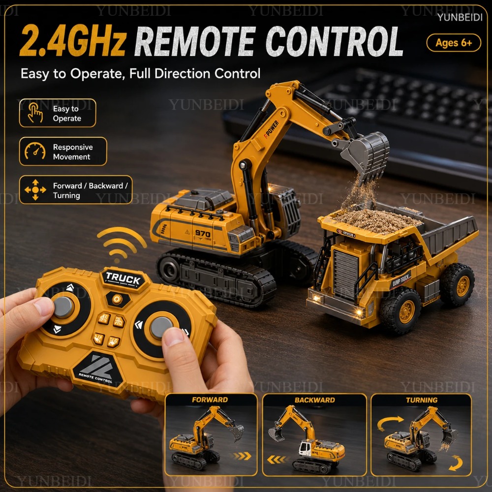 Remote Control Mini Alloy Car  - Heavy Equipment Crane ulasan dan harga
